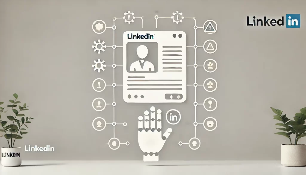 A minimalist image in landscape mode with abstract interconnected nodes representing LinkedIn connections